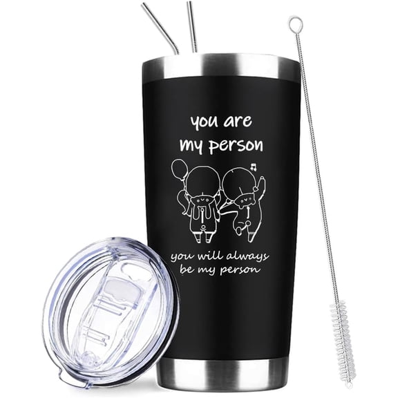 You Are My Person 20oz Tumbler - Stainless Steel Coffee Travel Mug Cup for Sister, Best Friends, Bestie, BFF Women Her, Female Friend, Best Gifts for Birthday Christmas Friendship Day Graduation