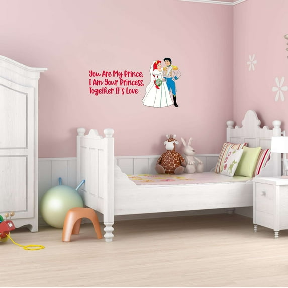 You Are My Princess I Am Your Prince Together Goodness Dream Big Act Like A Lady Girls Love Beautiful Crown Unicorns Royalty Sweet Decorating Ideas Wall Decal Sticker - Size: 30 In X 15 In