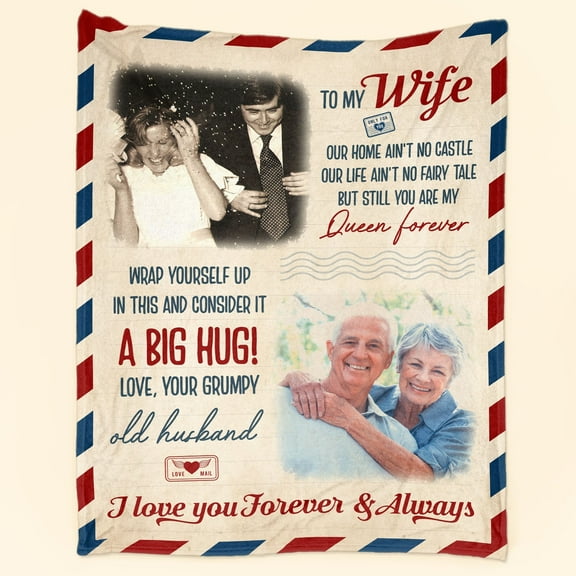 You Are My Queen Forever - Personalized Photo Blanket. personalized valentines gift for her him husband wife boyfriend girlfriend fiancee fiancée bride groom