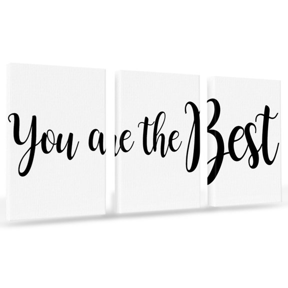 You Are The Quote Canvas Wall Art 3 Panels, Inspirational Black White Simple Framed Wall Decor Modern Artwork Prints Painting for Living Room, Bedroom, Kitchen & Cafe Decor 20" x 24"