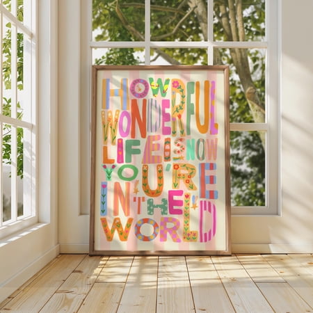 You'Re In The World Print Colorful Nursery Art Flower Illustration