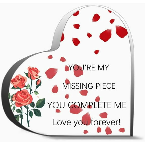 You Re My Missing Piece You Complete Me Love You Forever Heart Acrylic Decoration Gift For Couple Parent Women Mom Husband Wife