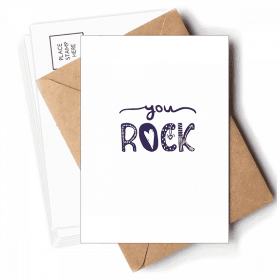 You Rock Cute Quote Handwrite Style Postcards Envelopes Blank Note Cards Mailing