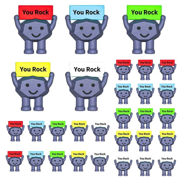 You Rock Mini Motivational Stone Figurine, Positive Rubber Figure for Coworkers, Christmas Stocking Stuffers, Inspirational Party Favor Gift(RL 30 PCS)