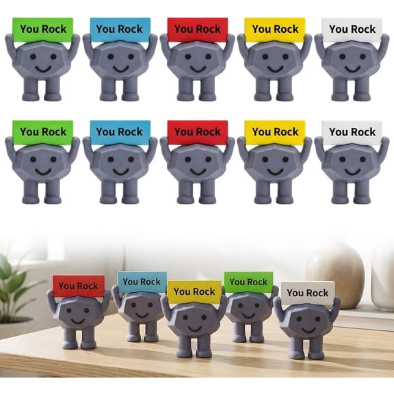 You Rock Motivational Stone Figurines, Mini Rubber You Rock Figures for Coworkers, Easter Basket Fillers, Stocking Stuffers, Party Favors, 10 Pack, 1.4 Inch