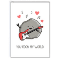 thumbnail image 1 of You Rock My World Card – Fun Rocking Stone Character with Guitar – Perfect for Loved Ones, Anniversaries, or Just Because – Envelope Included, 1 of 3