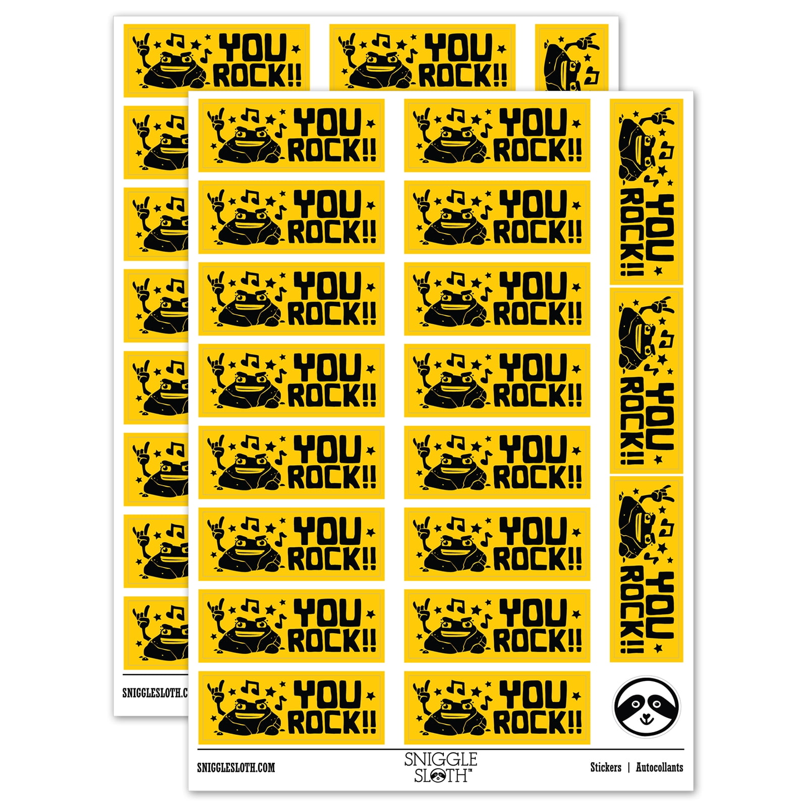 You Rock Teacher Student School Sticker Set - Yellow - Matte Finish - 2 ...