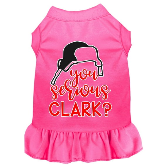 Mirage Pet You Serious Clark? Screen Print Dog Dress Bright Pink Lg