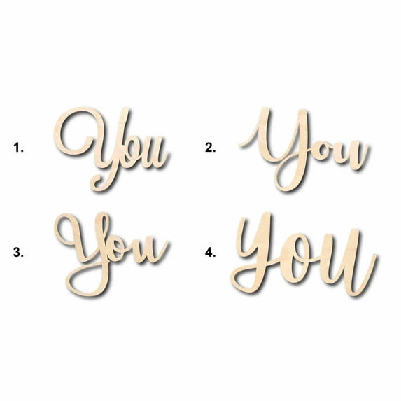 You Sign Unfinished Wood Cutout Home Decor DIY Option 4- 42" Wide / 1/4"