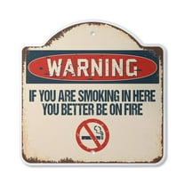 If You Are Smoking In Here You Better Be On Fire 12" X 12" Sign | Indoor/Outdoor Plastic | SignMission Designer No Smoke Novelty Gift Funny Joke Gag Road Garage