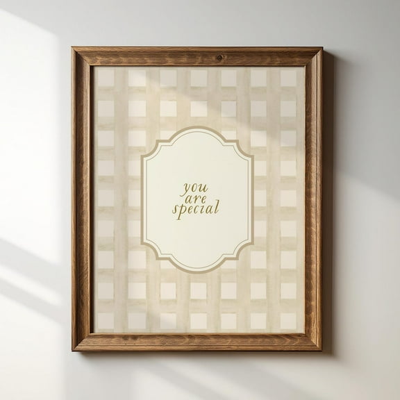 You Are Special, Gingham Vintage Illustration Print, Art Print, Trendy Decor, Kids Room, Nursery Wall Art, Modern Wall Decor For Living Room, 8x12 UNFRAMED