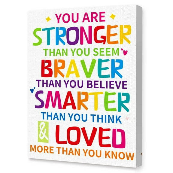 You are Strong Inspirational Canvas Wall poster Kids Affirmation Motivational Canvas  Kids Teens Boys Girls Home Bedroom Dorm Classroom Nursery Wall Decor poster