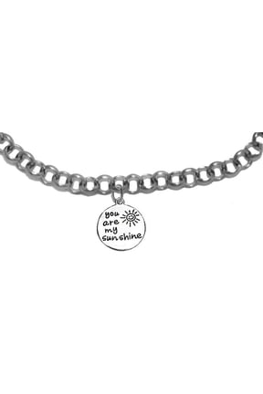 You Are My Sunshine, On A Adjustable Silvertone Bracelet. It Will Fit A 4 Year Old Child To A 74 Year Old. Great Gift For A Friend Or Family. Hypoallergenic, No Nickel, Lead Or Cadmium In The Metal.