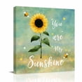 thumbnail image 1 of You Are My Sunshine Canvas Wall Art for Living Room, Country Watercolor Sunflower Floral Bees Yellow Green Poster Print Painting for Bedroom Office Home Decor Wall Pictures Prepare To Hang 12"x12", 1 of 9