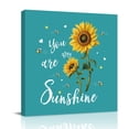 thumbnail image 1 of You Are My Sunshine Canvas Wall Art for Living Room, Vintage Country Yellow Sunflower Floral Bees Heart Teal Poster Print Painting for Bedroom Office Home Decor Wall Pictures Prepare To Hang 10"x10", 1 of 9