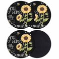 thumbnail image 1 of You Are My Sunshine Coasters Set of 4, Absorbent Coasters for Drinks, Yellow Sunflowers Cute Bees Heart Black Coaster for Desk Coffee Table Protection, Home Decor House Warming Gifts 4", 1 of 8