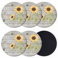 thumbnail image 1 of You Are My Sunshine Coasters Set of 6, Absorbent Coasters for Drinks, Yellow Sunflowers Cute Bees Heart Retro Wood Coaster for Desk Coffee Table Protection, Home Decor House Warming Gifts 4", 1 of 8