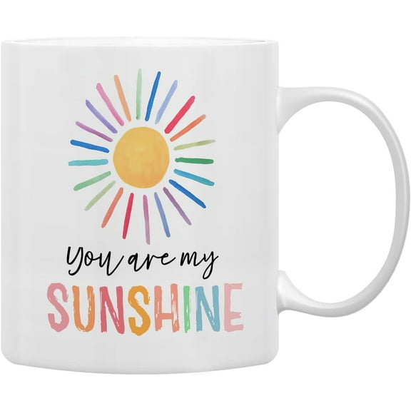 You Are My Sunshine Colorful Sunshine Coffee Mugs Mug, Inspirational Gifts for Women Girls Kids Wife Her Sister Mom Girlfriend, Birthday Gift Double Side Printed Ceramic Mug Cup 11 Ounce