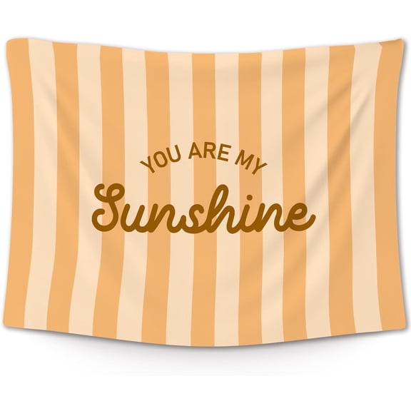 You Are My Sunshine Kids Classroom Tapestry, Kids Wall Tapestry Hanging for Bedroom, Orange Striped Tapestries Decor Art for Boys Girls Toddler Nursery Room Playroom 40x30in