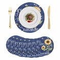 thumbnail image 1 of You Are My Sunshine Round 13 Inch Placemats Set of 8, Yellow Sunflowers Cute Bees Heart Blue HeatResistant Non Slip Place Mats for Dining Table, Wipeable Braided Kitchen Table Mats for Housewarming, 1 of 9