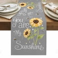 thumbnail image 1 of You Are My Sunshine Table Runner - 108 Inch Long, Kitchen Dining Table Runner Dresser Scarves, Yellow Sunflowers Cute Bees Heart Grey Farmhouse Decor for Coffee Tables Wedding Party Banquet, 1 of 8
