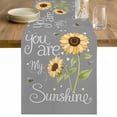 thumbnail image 1 of You Are My Sunshine Table Runner 36 Inches Long Farmhouse Dress Scarves, Yellow Sunflowers Cute Bees Heart Grey Dining Tablerunner for Coffee Table/Kitchen Island/Party Décor, Small 13" x 36", 1 of 8