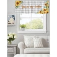 thumbnail image 1 of You Are My Sunshine Words on Gray Plaid Valances for Windows,Kitchen Valance Rod Pocket Short Curtain, Farm Sunflowers Valance Curtain Window Valances for Bedroom Bathroom Living Room 60x18in, 1 of 9