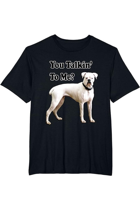 You Talkin' To Me? White Boxer Dog with Attitude T-Shirt