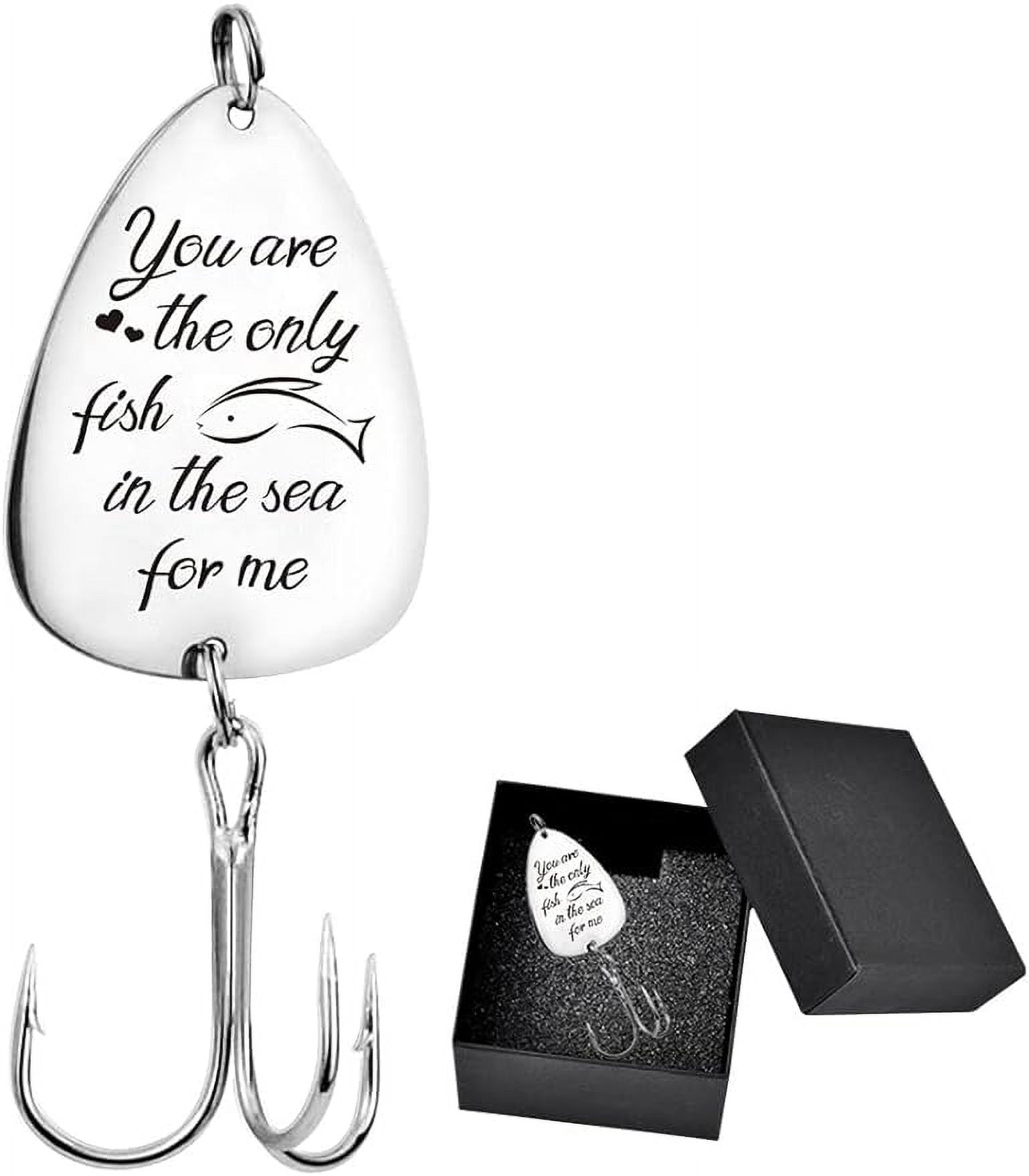 boyfriend fish hook I'll Love You Till The End of Line Stainless Steel Treble Fishhooks Fishing  Circle Hook with Gift Box Fishing Lures Fishing Tackle for Husband Boyfriend  Birthday Gift