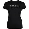 thumbnail image 1 of You Think Im Crazy You Should Meet My Cousin Black Juniors Soft T-Shirt - Small, 1 of 1