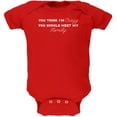 thumbnail image 1 of You Think Im Crazy You Should Meet My Family Red Soft Baby One Piece - 12-18 months, 1 of 1