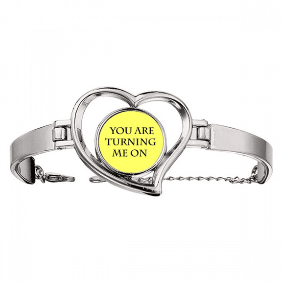 You Turn Me On Impress Me Bracelet Heart Jewelry Wire Bangle