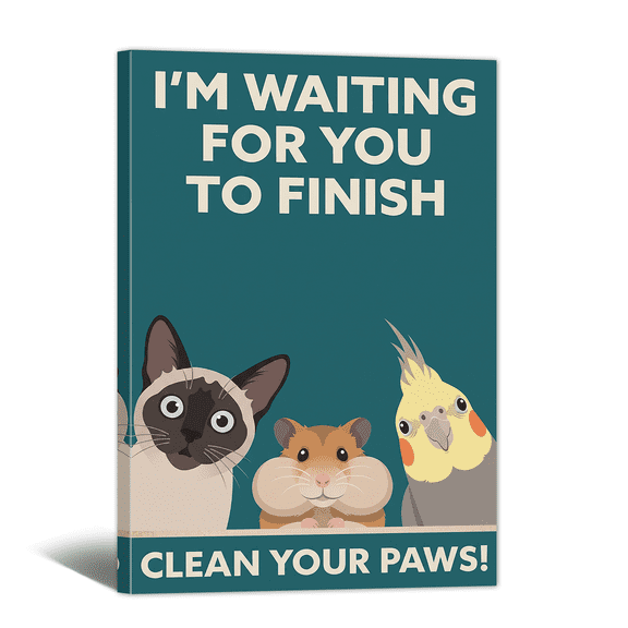Are You Using Soap Bathroom Funny Canvas Wall Art Humorous Picture Print, Cute Animal Paintings Abstract Artwork for Home Dorm Apartment, Restroom Wall Decor