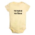 thumbnail image 1 of You Wake Me = You Take Me Funny Rompers For Babies, Newborn Baby Unisex Bodysuits, Infant Jumpsuits, Toddler 0-24 Months Kids One-Piece Oufits (Yellow, 6-12 Months), 1 of 4