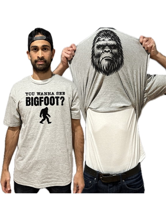 You Wanna See Bigfoot Flip Shirt - Funny Sasquatch Face T-Shirt Flip Tee