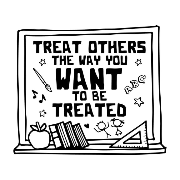 You Want To Be Treated Treat Others Motivational Classroom Wall Decal Wall Art Sticker Designs Vinyl Stickers For Home House Walls Rooms Windows Bedroom Decoration Size (20x20 inch)