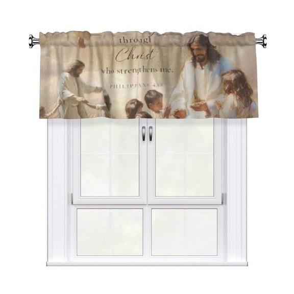 You Were Created For A Purpose Window Curtain Valance, Decorative Rod Pocket Kitchen Curtain 54 X 18 Inch