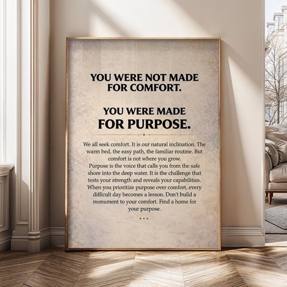 You Were Made for Purpose Motivational Quote Inspirational Typography Poster