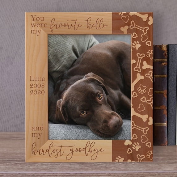 You Were My Favorite Hello Personalized Wooden Frame 8" x 10" Brown (Vertical)