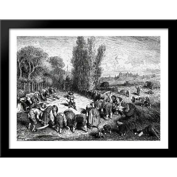You Will All Be Chopped Into Little Bits Like Mincemeat 36x28 Large Black Wood Framed Print Art by Gustave Dore