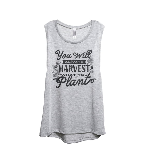 You Will Always Harvest What You Plant Women's Fashion Sleeveless Muscle Workout Yoga Tank Top Sport Grey Small