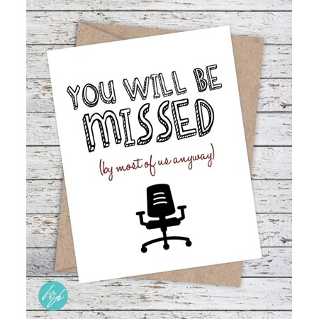 You Will Be Missed Funny Farewell Card – Lighthearted Design for Coworkers – Blank Inside, Envelope Included – Perfect for Going Away Parties or Office Farewells