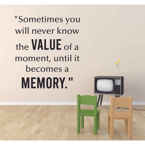 You Will Never Know The Value Quote Positive Life Motivation Inspiration Quotes Saying Wall Art Sticker Designs Vinyl Stickers For Home House Walls Rooms Windows Bedroom Decoration Size (10x8 inch)