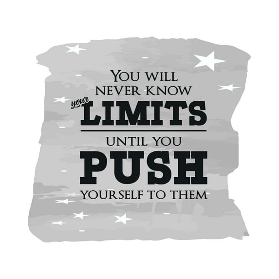 You Will Never Know Your Limits Push Yourself To Limits Inspiring Quote Decal Wall Art Sticker Designs Vinyl Stickers For Home House Walls Rooms Windows Bedroom Decoration Size (12x12 inch)