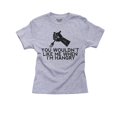 thumbnail image 1 of You Wouldn't Like Me When I'm Hangry Girl's Cotton Youth Grey T-Shirt, 1 of 2