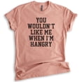 thumbnail image 1 of You Wouldn't Like Me When I'm Hangry T-shirt, Unisex Women's Men's Shirt, Hungry Shirt, Hangry Shirt, Heather Sunset, XX-Large, 1 of 6