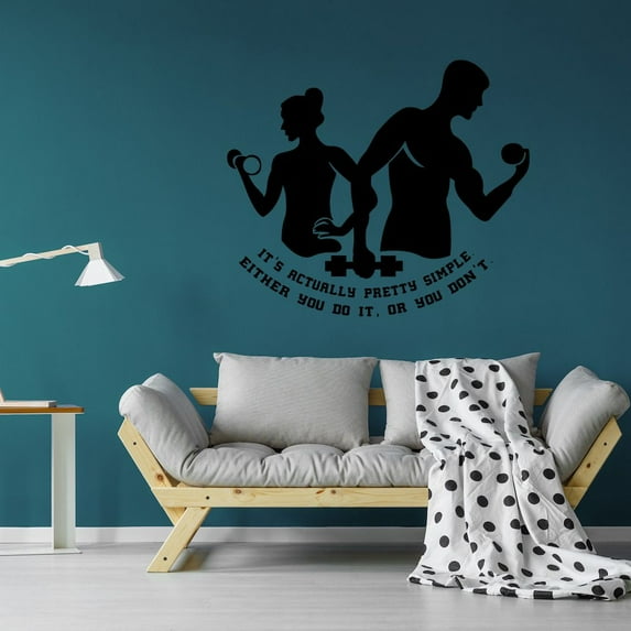 You Do It or You Don't Fitness Workout Success Motivation Quotes Wall Decal Fitness Healthy Lifestyle for Girls / Boys Gym Home Sports Room Decor Vinyl Wall Art Sticker Decoration Size (27x30 inch)
