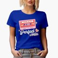 thumbnail image 1 of You and I Are the Perfect Mix, 90s Retro Valentine's Day Cassette Tape Art Gift, Royal Blue T-Shirt, Small, 1 of 5