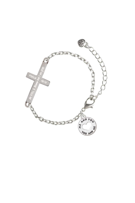 You and Me Disc - Be Still and Know - Cross Bracelet