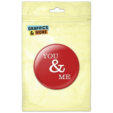 You and Me on Red Refrigerator Button Magnet